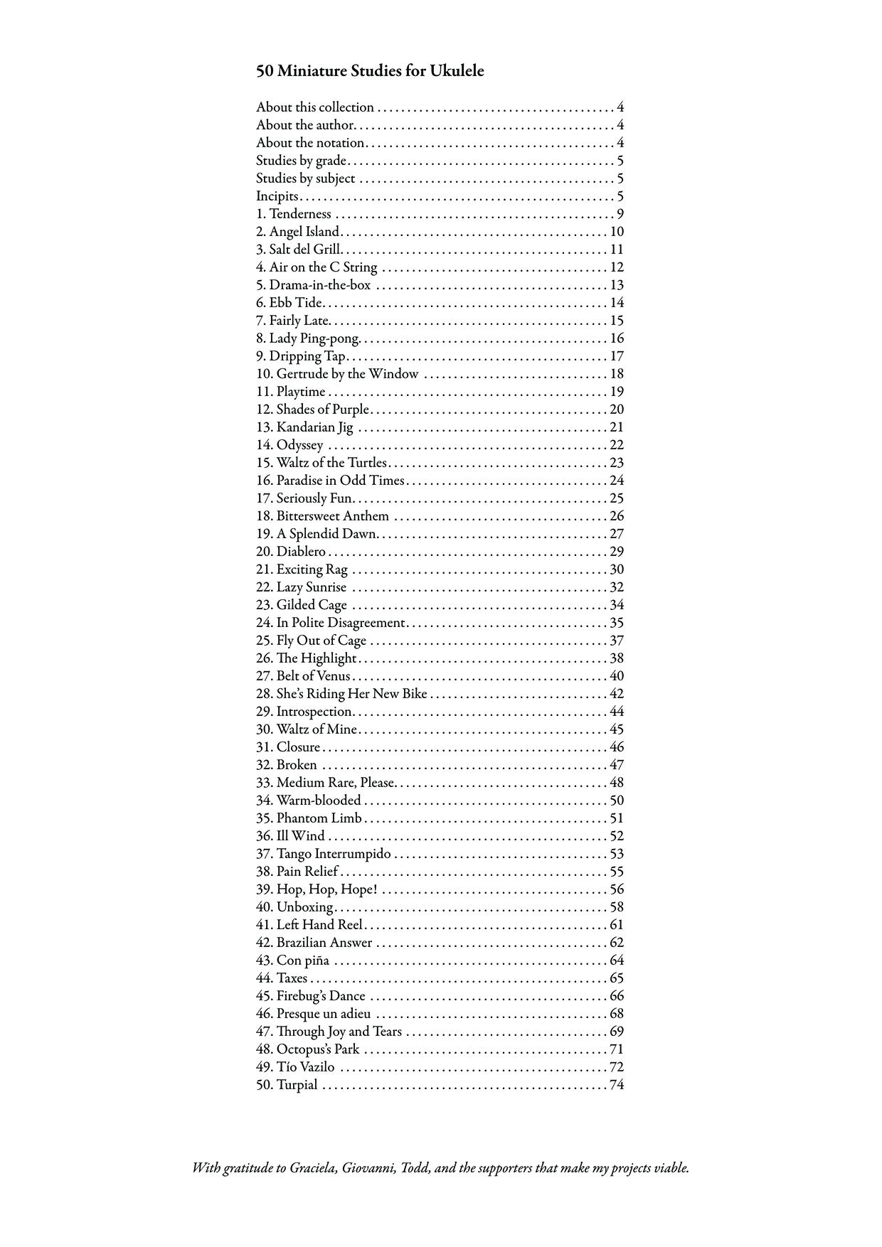 50 Miniature Studies for Ukulele by Choan Gálvez