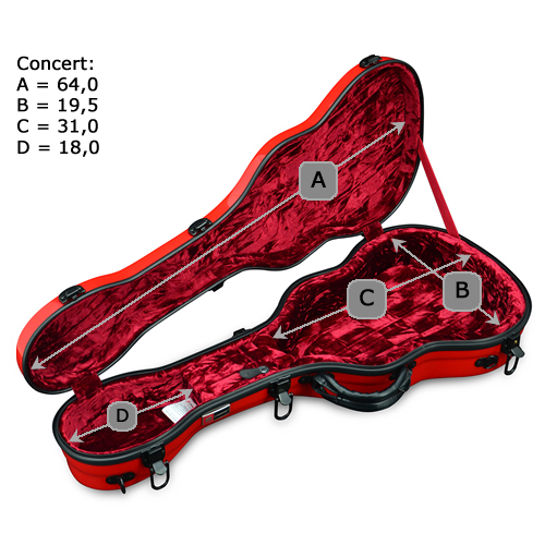 Crossrock Fiberglas Case in rot für Concert