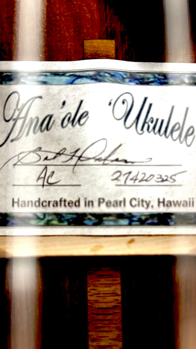 Ana'ole AC Concert Curly Koa