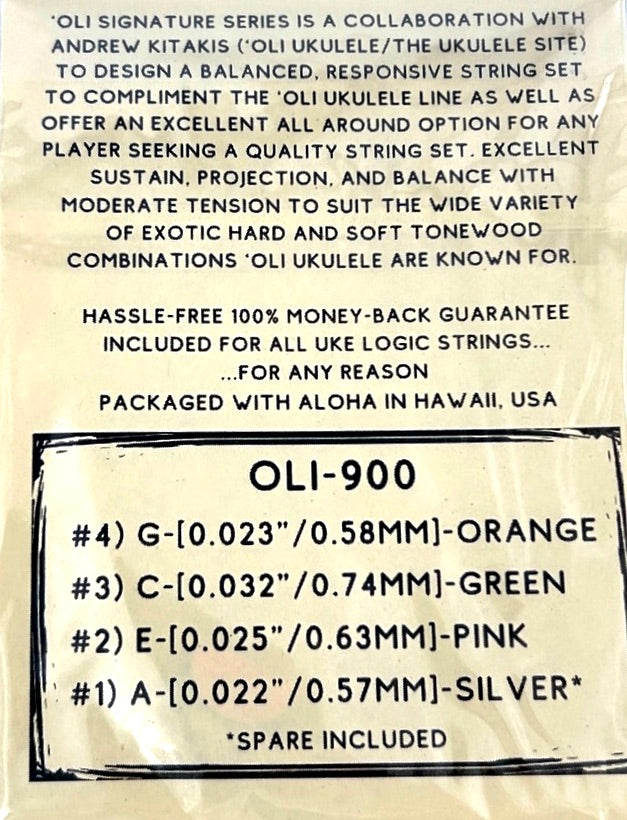 'Oli Signature Series Ukulele Saiten by UKE LOGIC - high G