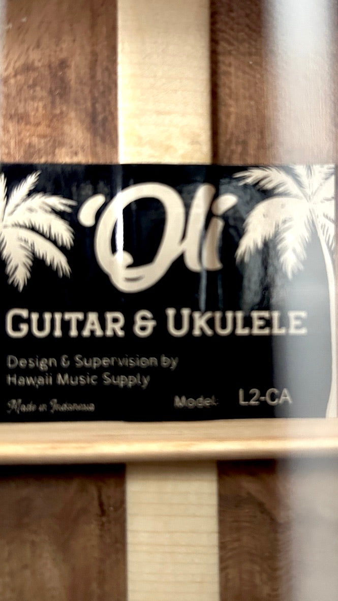 'Oli L2 Concert Acacia gloss Monstera Inlay (L2-CA)