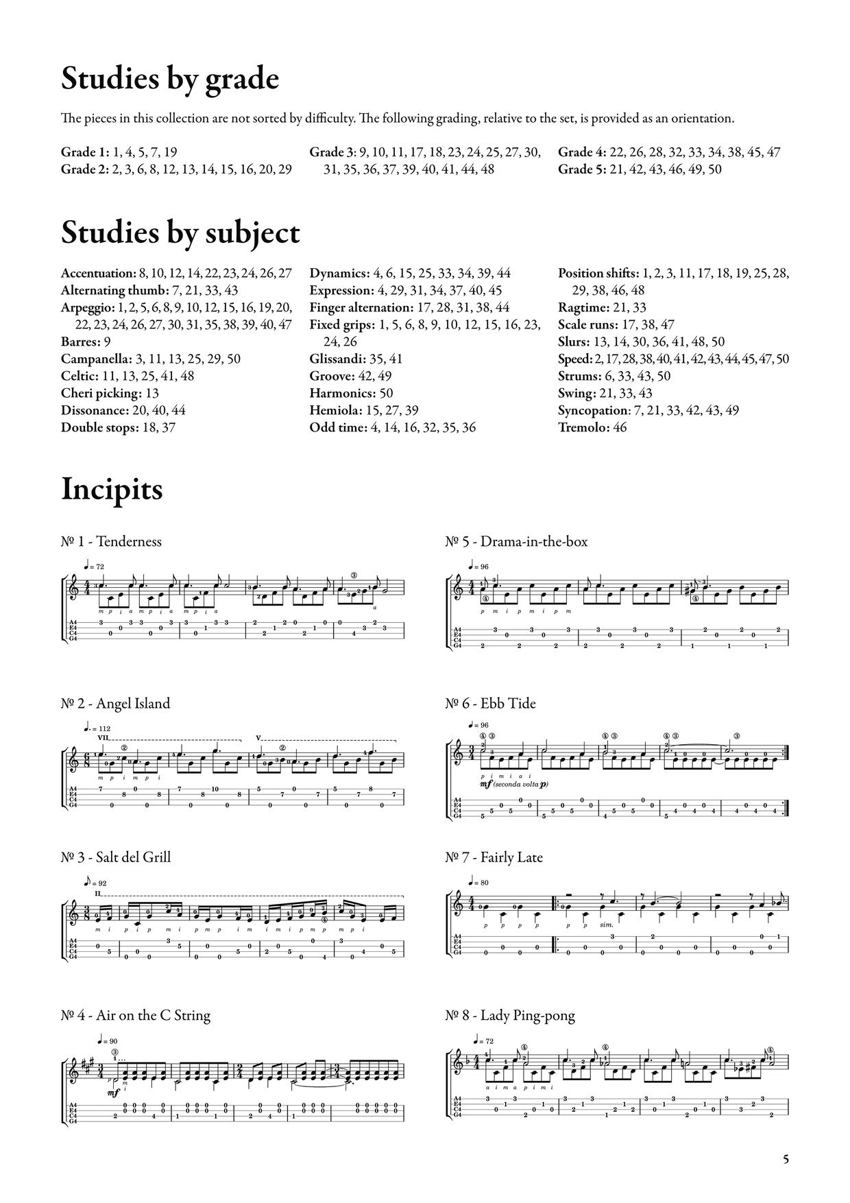 50 Miniature Studies for Ukulele by Choan Gálvez