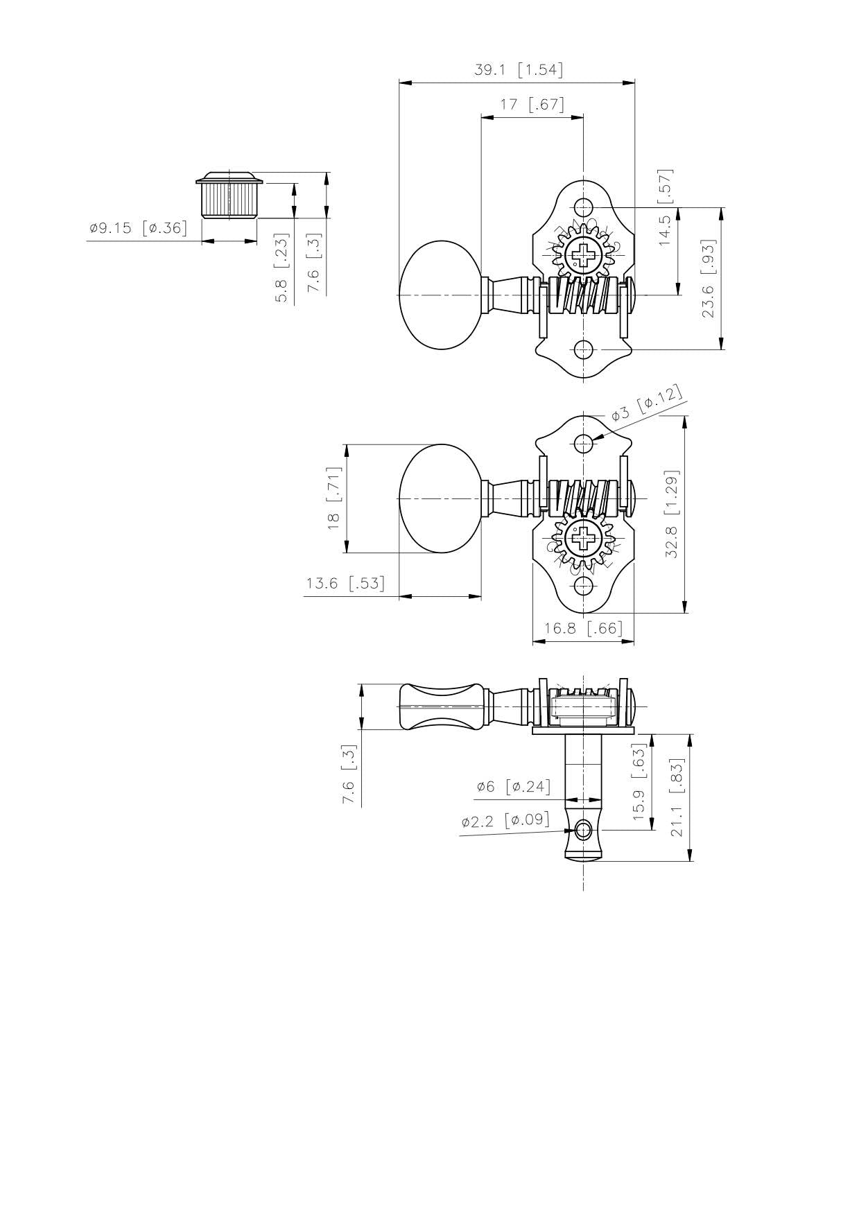 Grover Ukulele Mechaniken 9GB